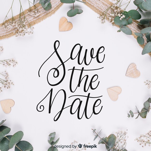 Save the date lettering with photo