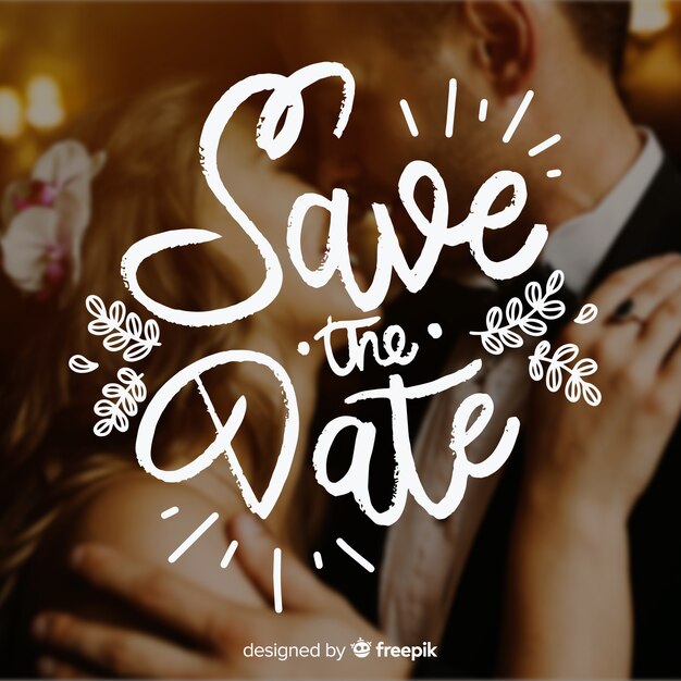 Save the date lettering with photo