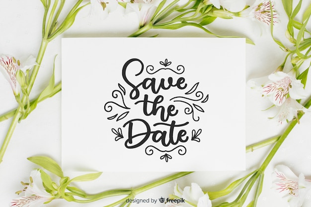 Save the date lettering with photo