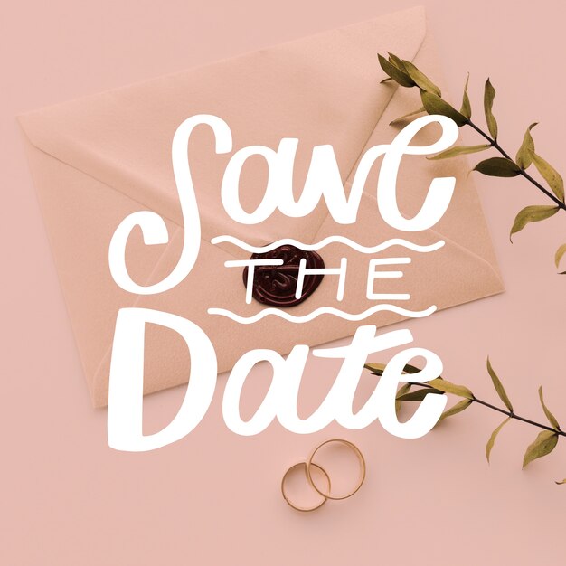 Save the date lettering with picture