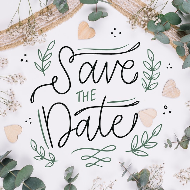 Save the date lettering