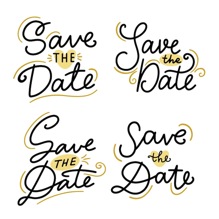 Free Vector save the date lettering