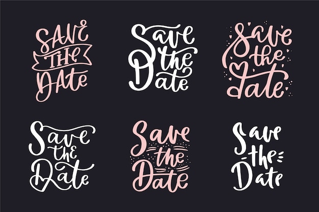 Save the date lettering