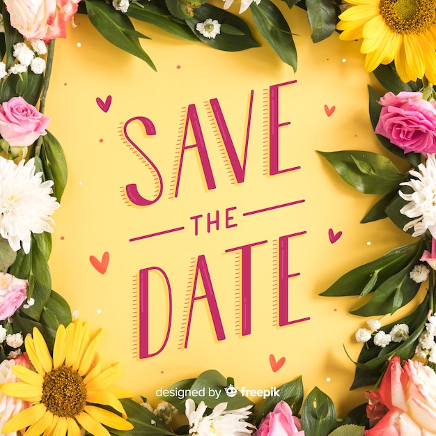 Free vector save the date lettering