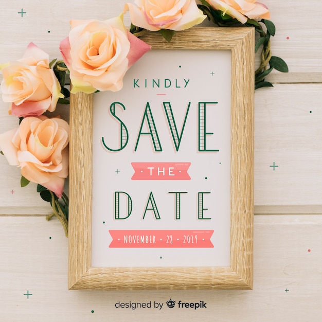 Free vector save the date lettering