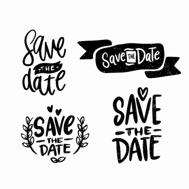 Save the date text calligraphy