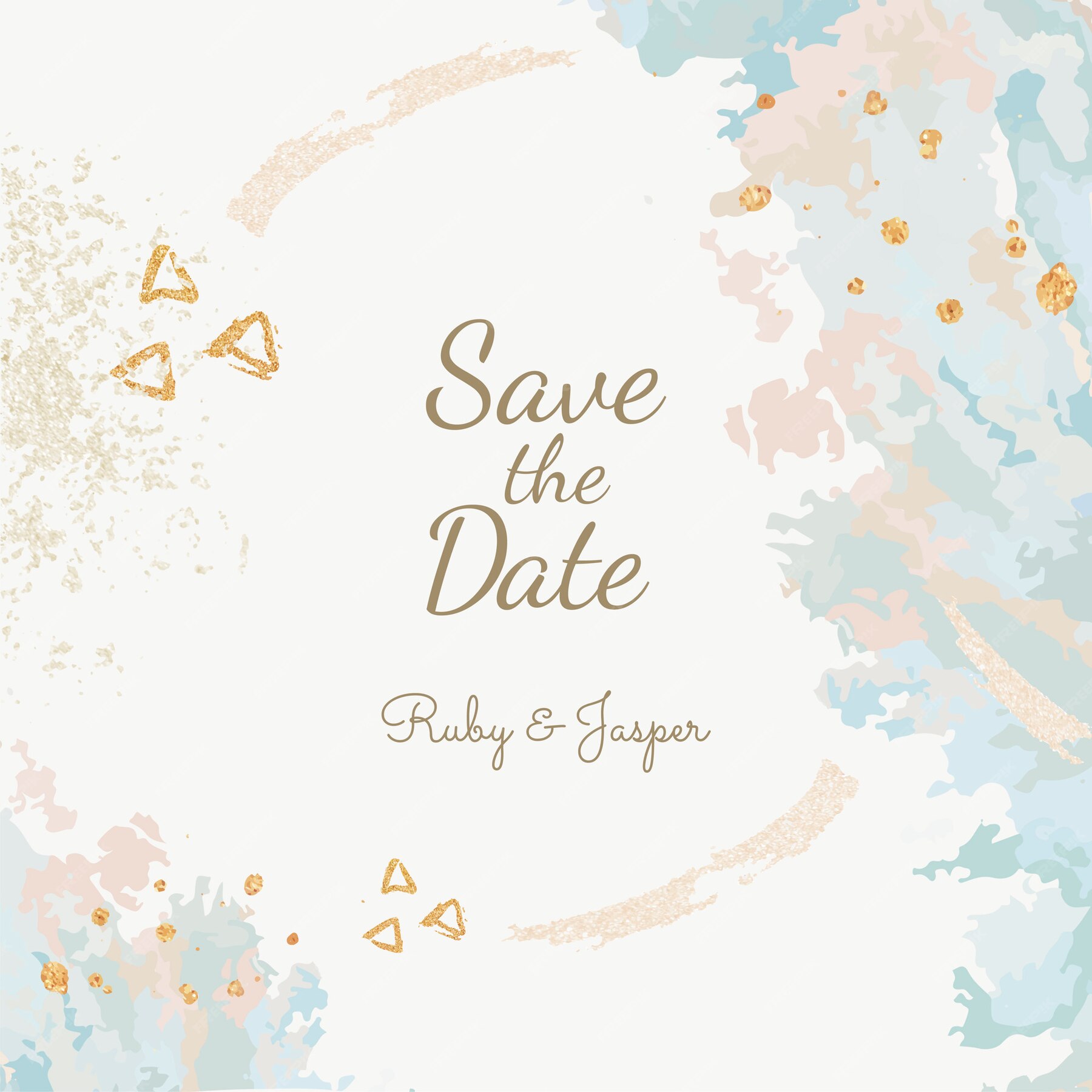 Free Vector | Save the date wedding invitation vector