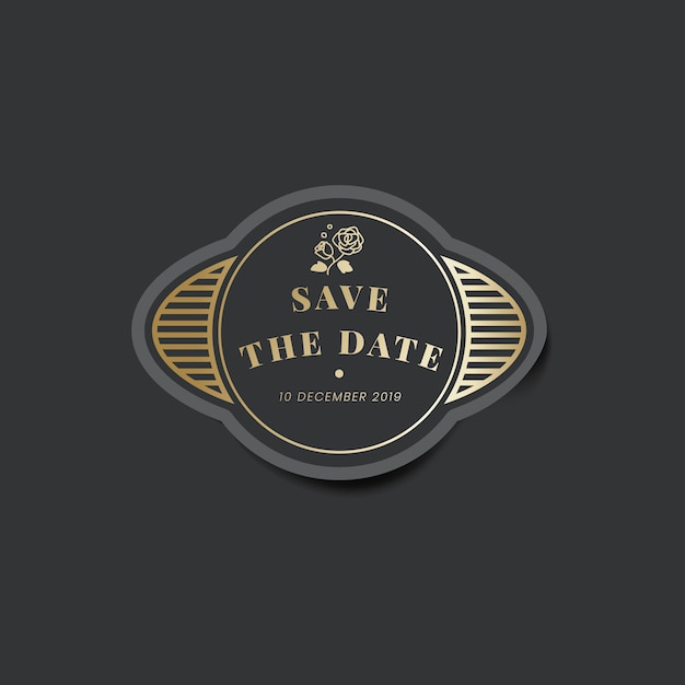 Save the date wedding invitation vintage sticker label 