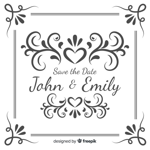 Save the date wedding invitation