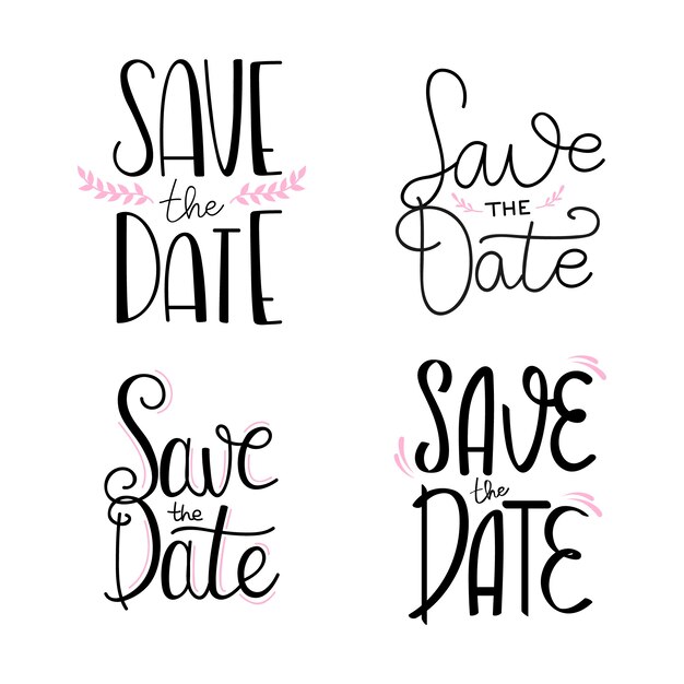 Save the date wedding lettering collection