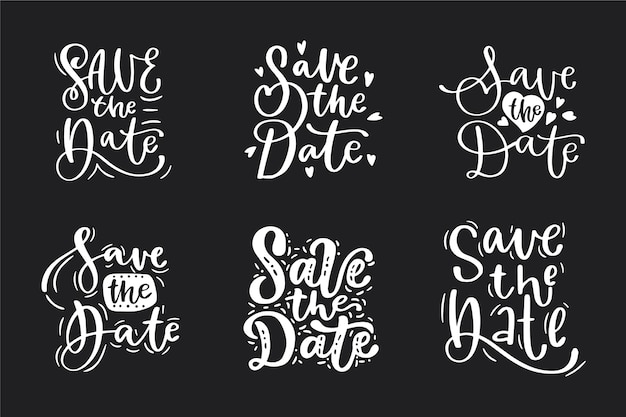 Save the date wedding lettering collection