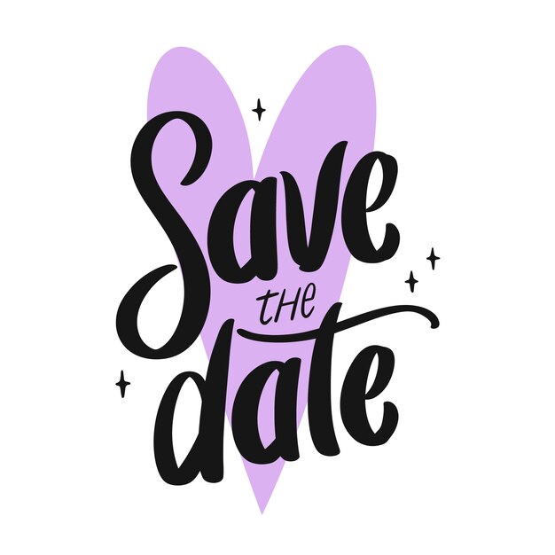 Save the date wedding typography