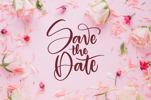 Free vector save the date with image