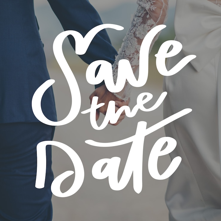 Free Vector save the date with photo template