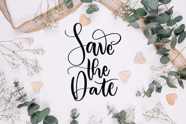 Free vector save the date with picture