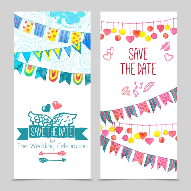 Vettore gratuito save the day card set