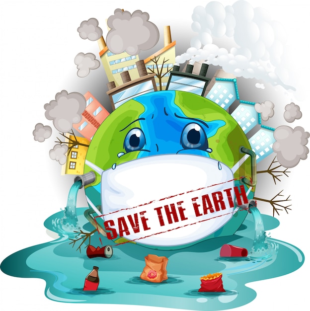 Free vector save the earth icon