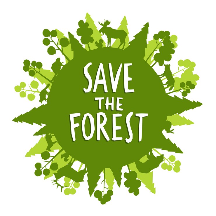 Free Vector save the forest concept