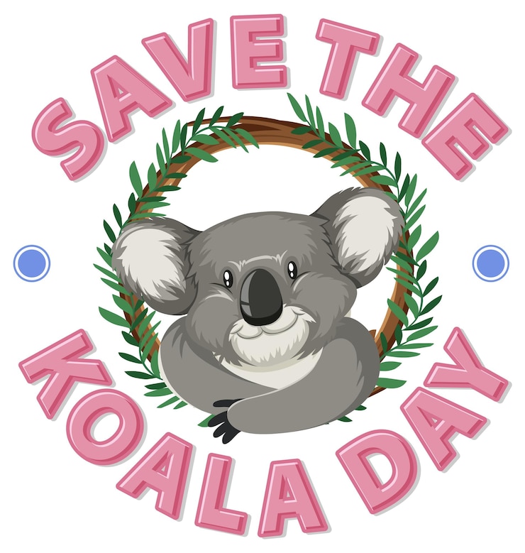 Free Vector save the koala day banner design