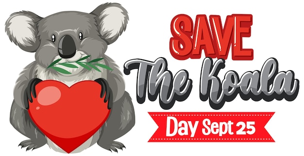 Salva il design del banner del giorno del koala