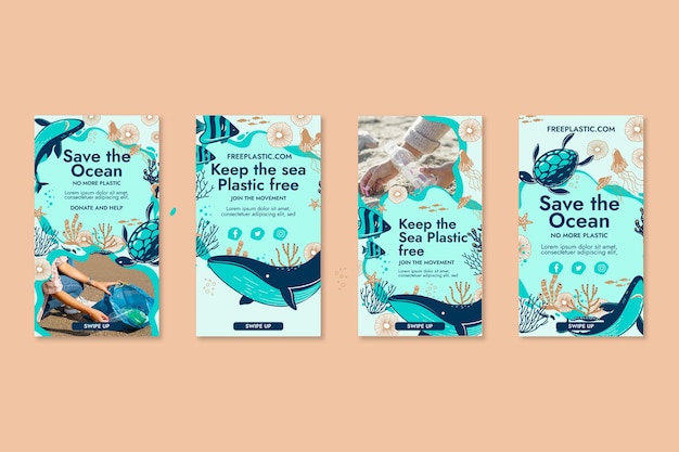 Save the ocean instagram stories collection