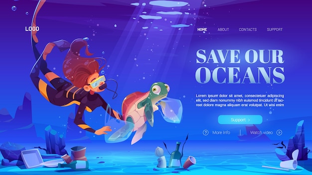 save our oceans landing page