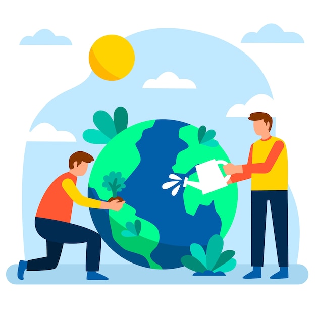 Free vector save the planet concept