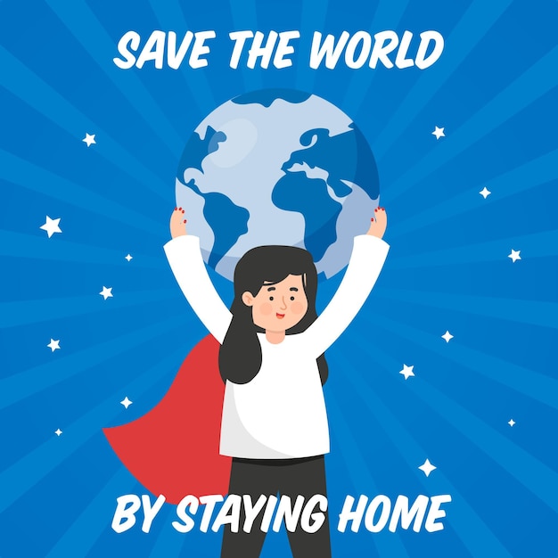 Free vector save the planet concept