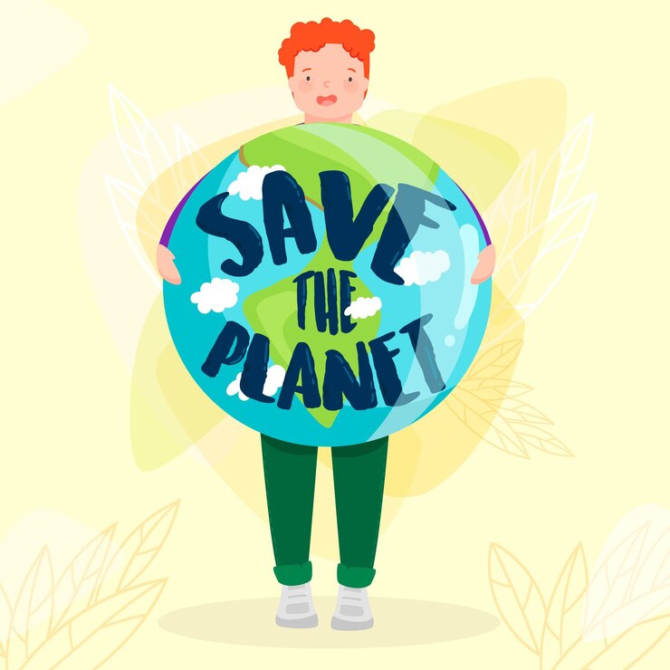 Free Vector save the planet concept