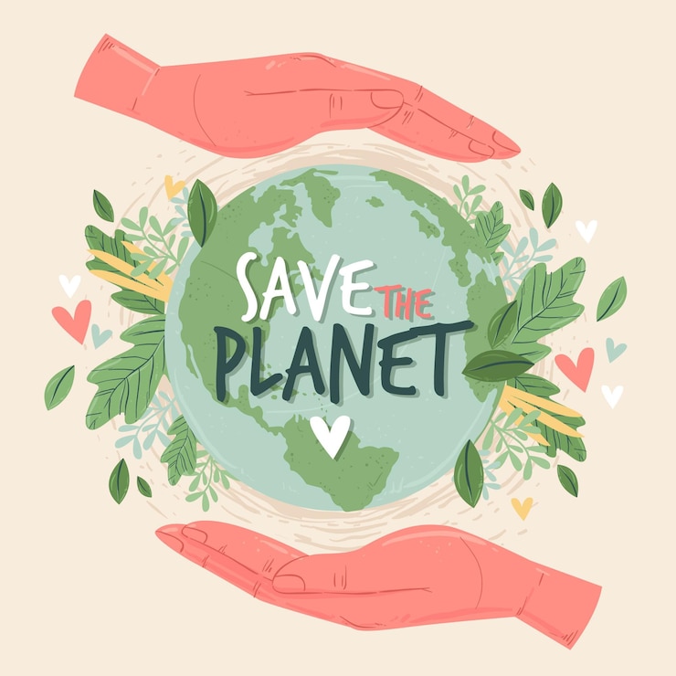 Free Vector save the planet concept