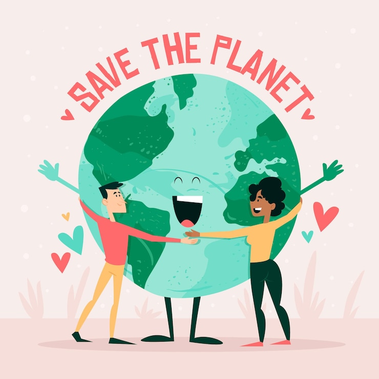 Free Vector save the planet concept