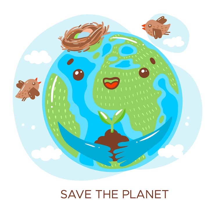 Free Vector save the planet concept
