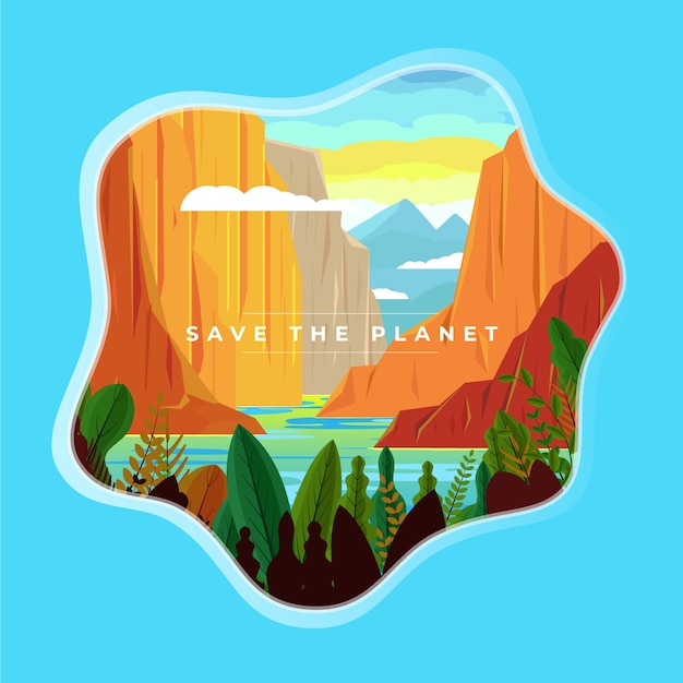 Free vector save the planet concept