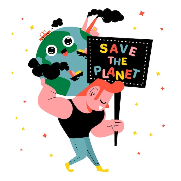 Save the planet illustrated style
