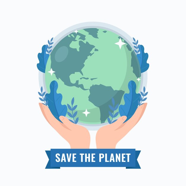 Save the planet illustration design