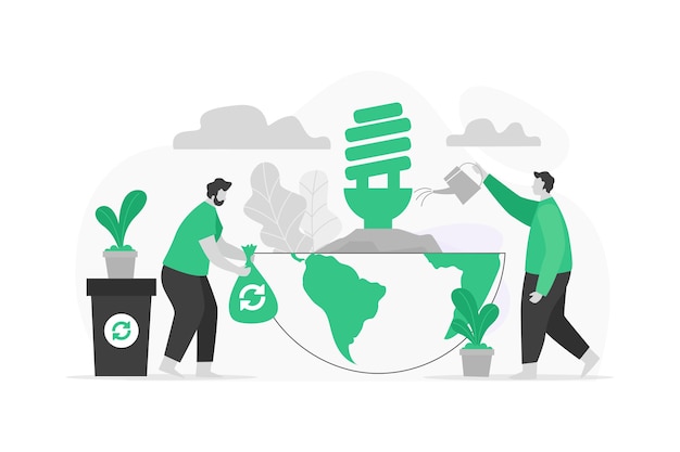 Free vector save the planet recycling concept