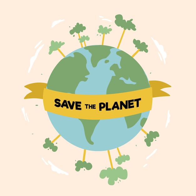 Free vector save the planet