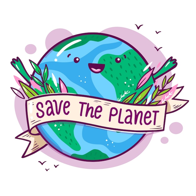 無料ベクター 地球で地球の概念を救う