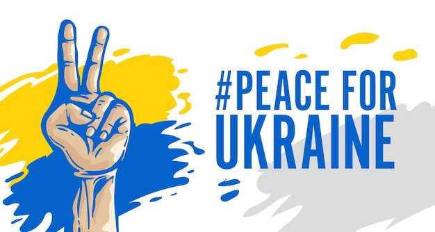 Save Ukraine in Hand Peace Gesture