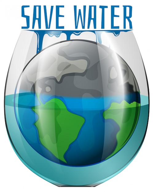 Free vector a save water concept