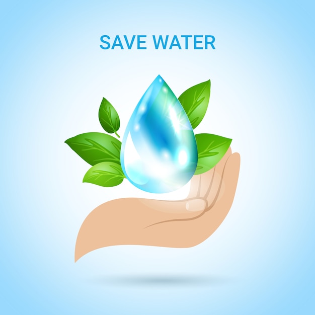 Free vector save water