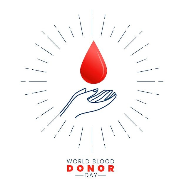 Free vector saving blood drop concept for blood donor day