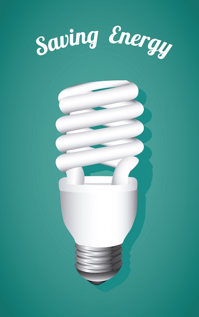 Free vector saving energy, bulb on blue