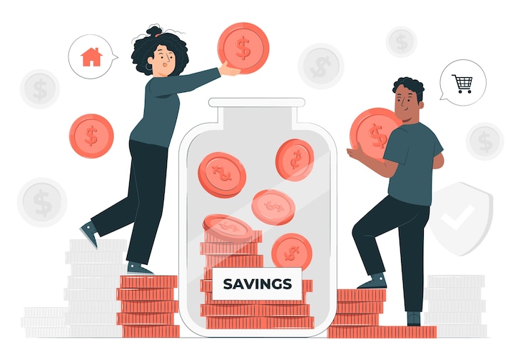Free Vector saving money concept illustration