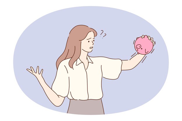 安全のお金を節約しているキャラクターのイラスト 無料のベクター