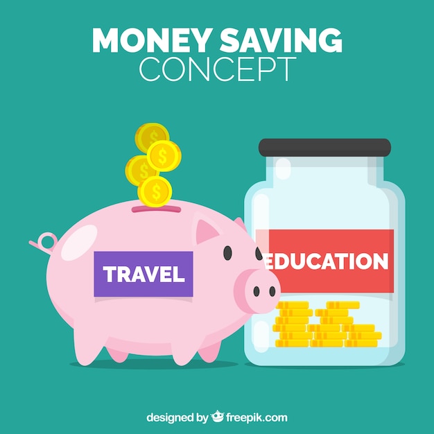 免费矢量储蓄为旅游和教育背景