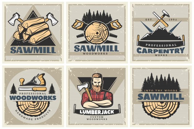 Sawmill Small Posters Set