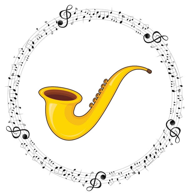 Saxophone on white background