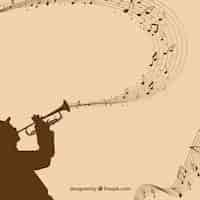 Free vector saxophonist background with musical notes