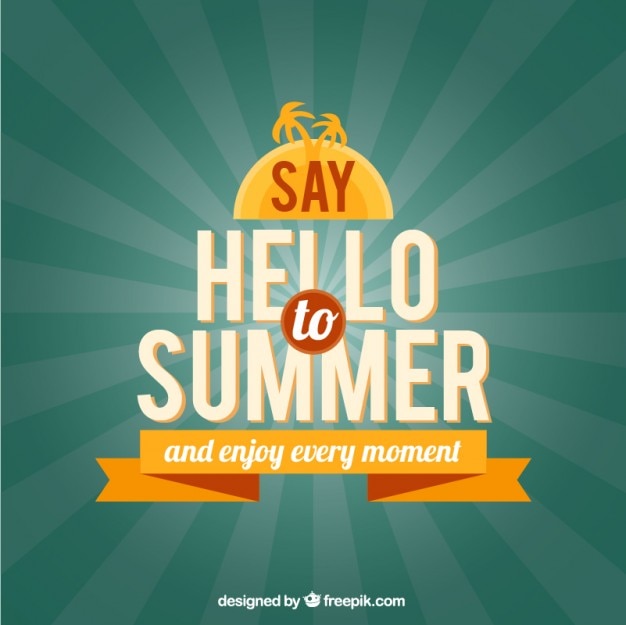 Free vector say hello to summer